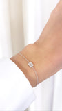 Geometrical 14k White Gold Chain Bracelet
