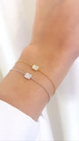 Geometrical 14k White Gold Chain Bracelet