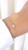 Geometrical 14k White Gold Chain Bracelet
