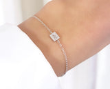 Geometrical 14k White Gold Chain Bracelet