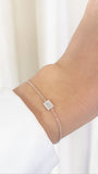 Geometrical 14k White Gold Chain Bracelet