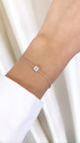 Square Up 14k White Gold Diamond Chain Bracelet