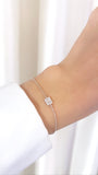Geometrical 14k White Gold Chain Bracelet