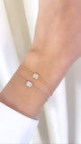 Geometrical 14k White Gold Chain Bracelet