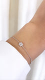 Square Up 14k White Gold Diamond Chain Bracelet