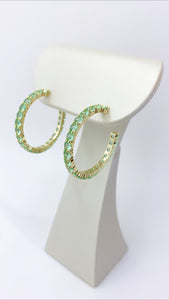 You’re Charming Green and Gold Hoops