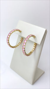 You’re Charming Pink and Gold Hoops