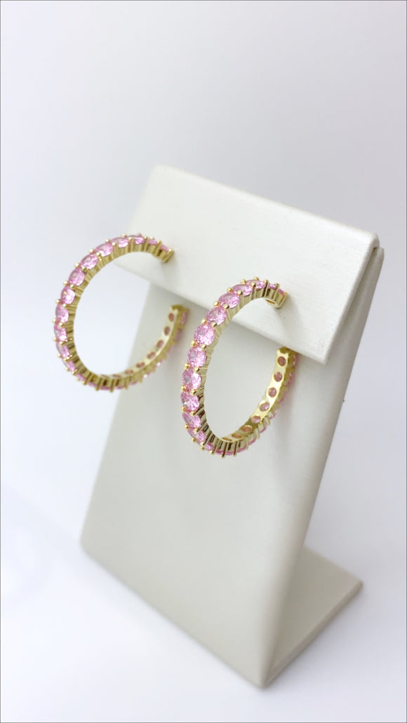 You’re Charming Pink and Gold Hoops