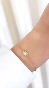 Geometrical 14k Solid Gold Chain Bracelet