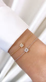 Square Up 14k White Gold Diamond Chain Bracelet
