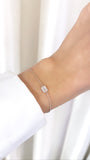 Geometrical 14k White Gold Chain Bracelet